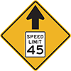 Speed Reduction Sign